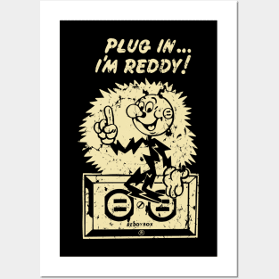 plug in reddy kilowatt distressed cream Posters and Art